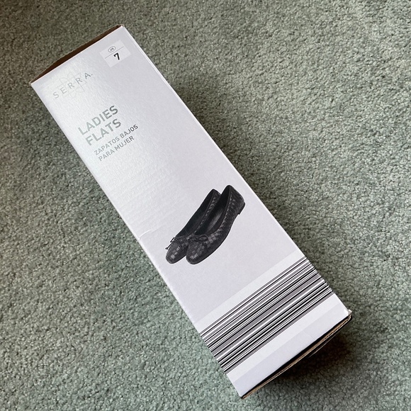 NWT Serra Ladies Black Flats Weave Design With Decorative Bow - Picture 8 of 8